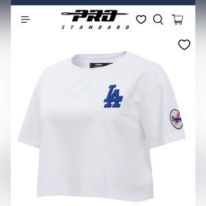 White and Blue Crop Top